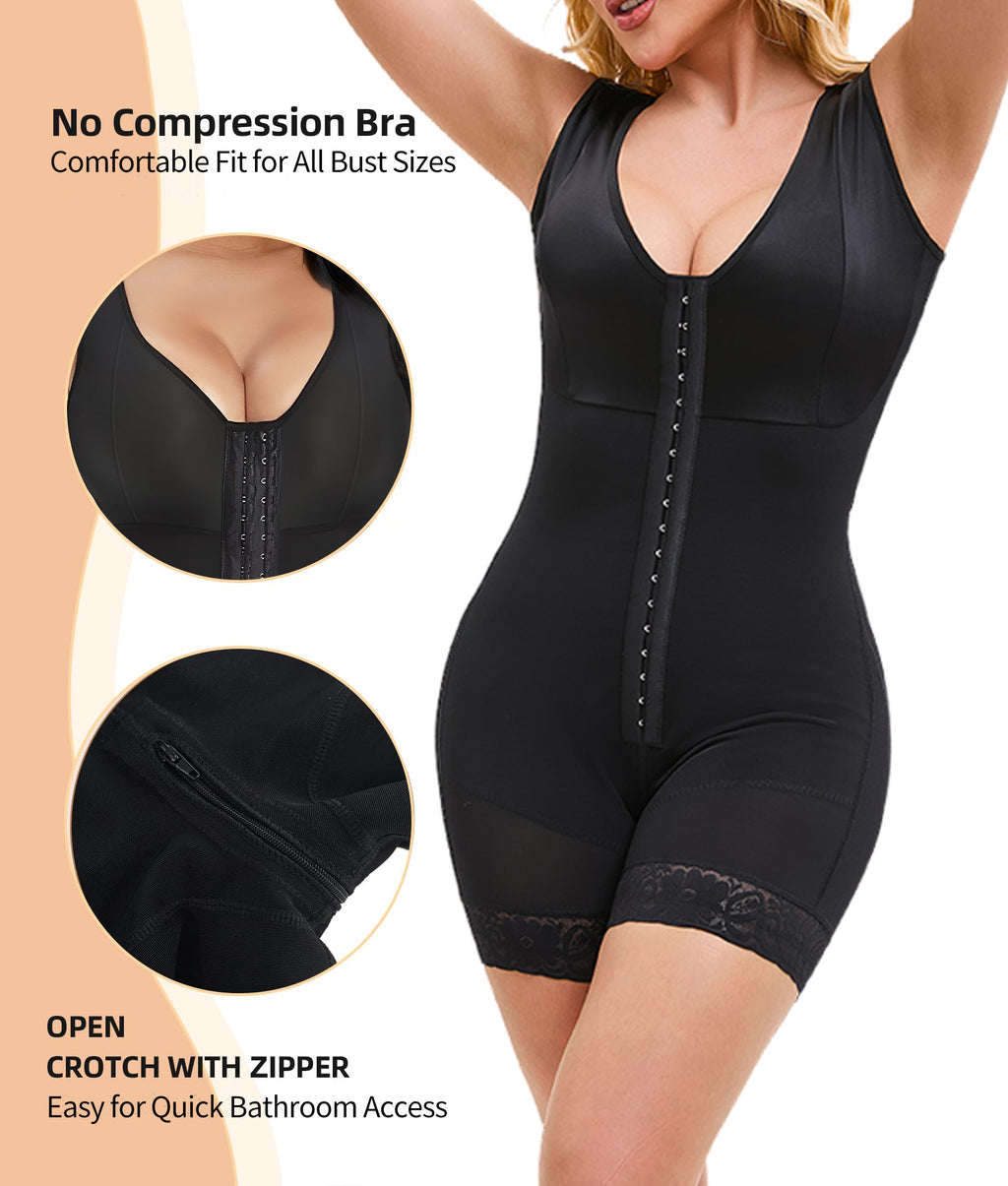 Seamless Sculpting Shapewear Bodysuit with Zipper